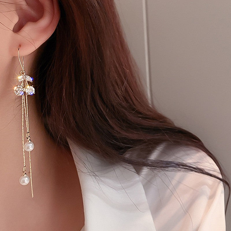Orecchini di perle di lusso in argento sterling Valstrend, design delicato e elegante per uno stile raffinato e femminile.
