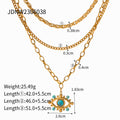 European Temperament Wild Twin Clavicle Chain Stainless Steel Plated 18K Gold Necklace