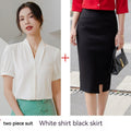 Set donna con camicia chiffon e gonna lunga Valstrend, abbigliamento elegante con top leggero e gonna fluida.