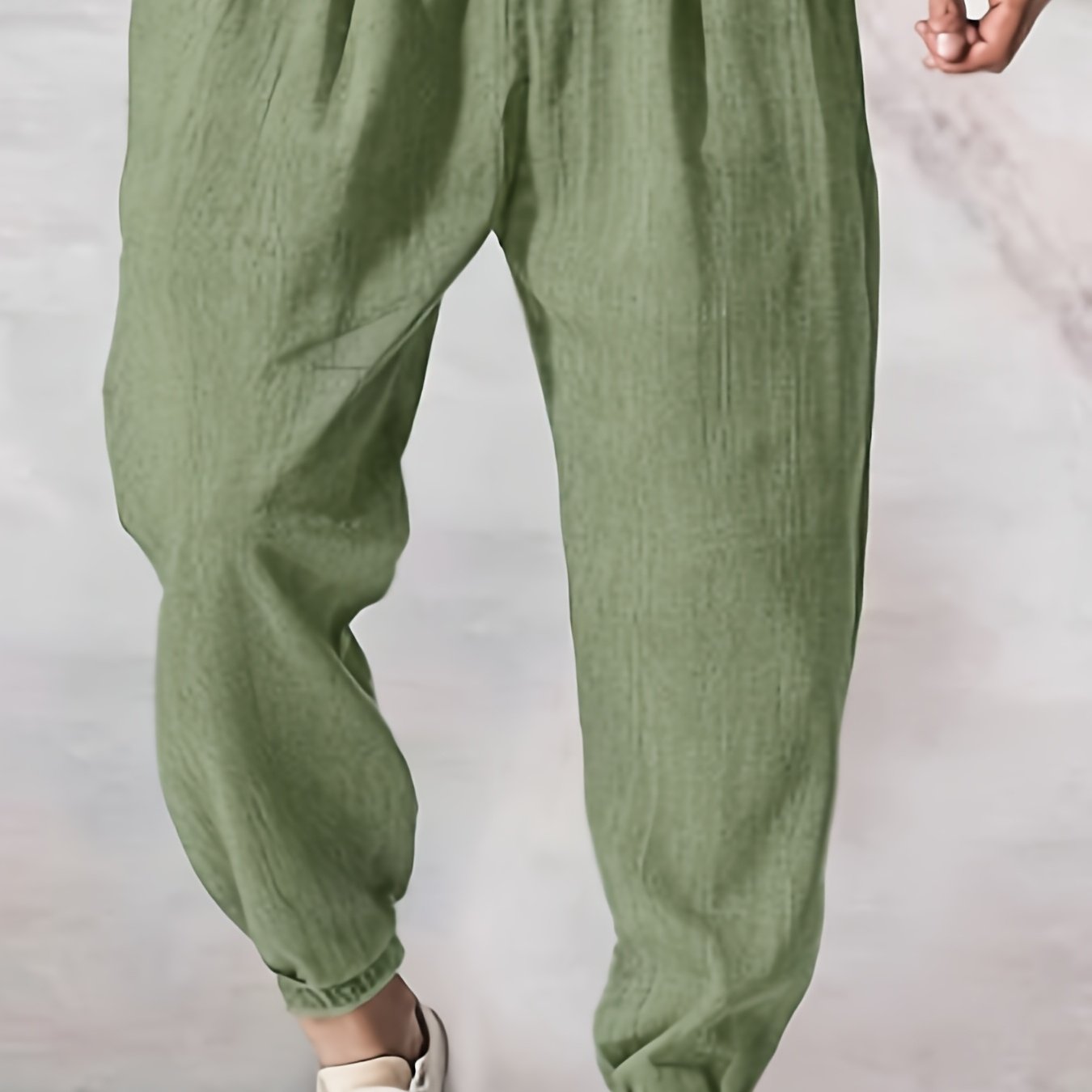 Joggers Valstrend in tessuto lavato e strappato, pantaloni casual a vita bassa con tasche e cintura con coulisse, stile quotidiano.
