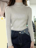 Female Autumn And Winter Wild Half Turtleneck Bottoming Shirt