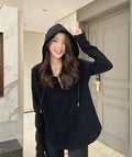 Cotton Shoulder Mid-length Hooded Long Sleeve