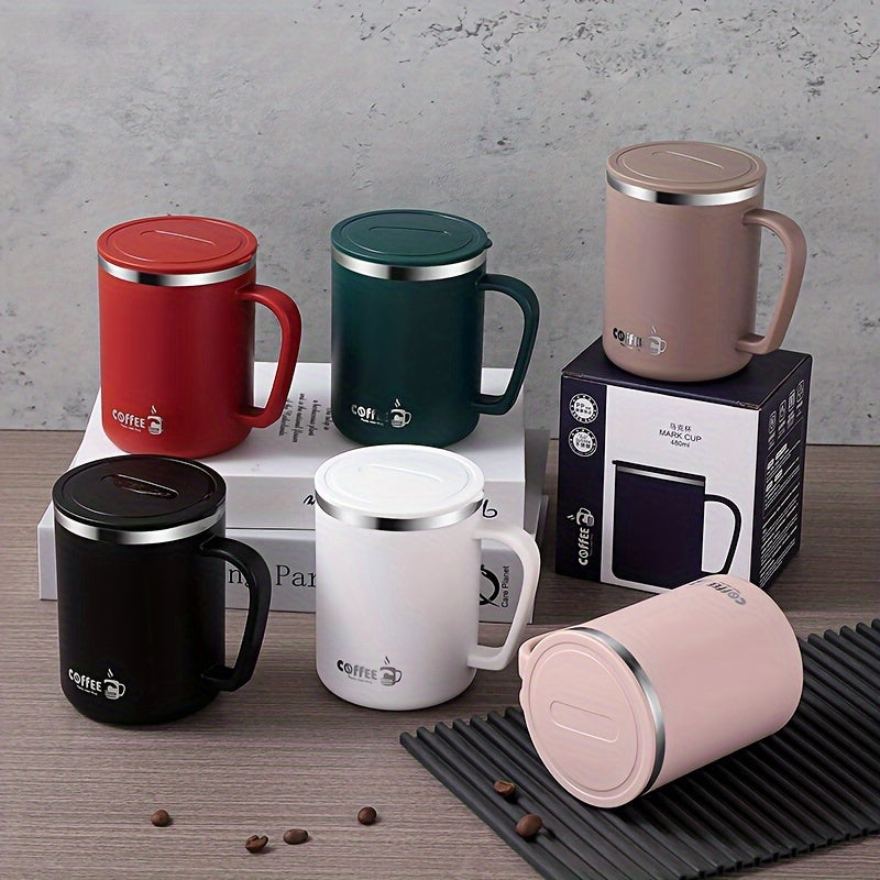 Tazza termica in acciaio inox con coperchio di Valstrend Shop, resistente, portatile e senza BPA, ideale per caffè a casa o in ufficio