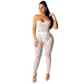 Set donna in mesh europeo e americano, due pezzi, stile Valstrend, visibile con top e pantaloni coordinati, moda femminile.