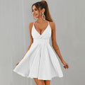 Vestito donna Valstrend con top a fascia in chiffon e pizzo, abito leggero e elegante con spalline sottili e dettagli lace.