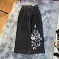 Summer New Hip Hop Style Printed Denim Loose Wide Leg Pants