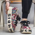 Scarpe da uomo Valstrend Shop Ethnic Grid Platform, sneakers traspiranti con suola rialzata e design moderno.