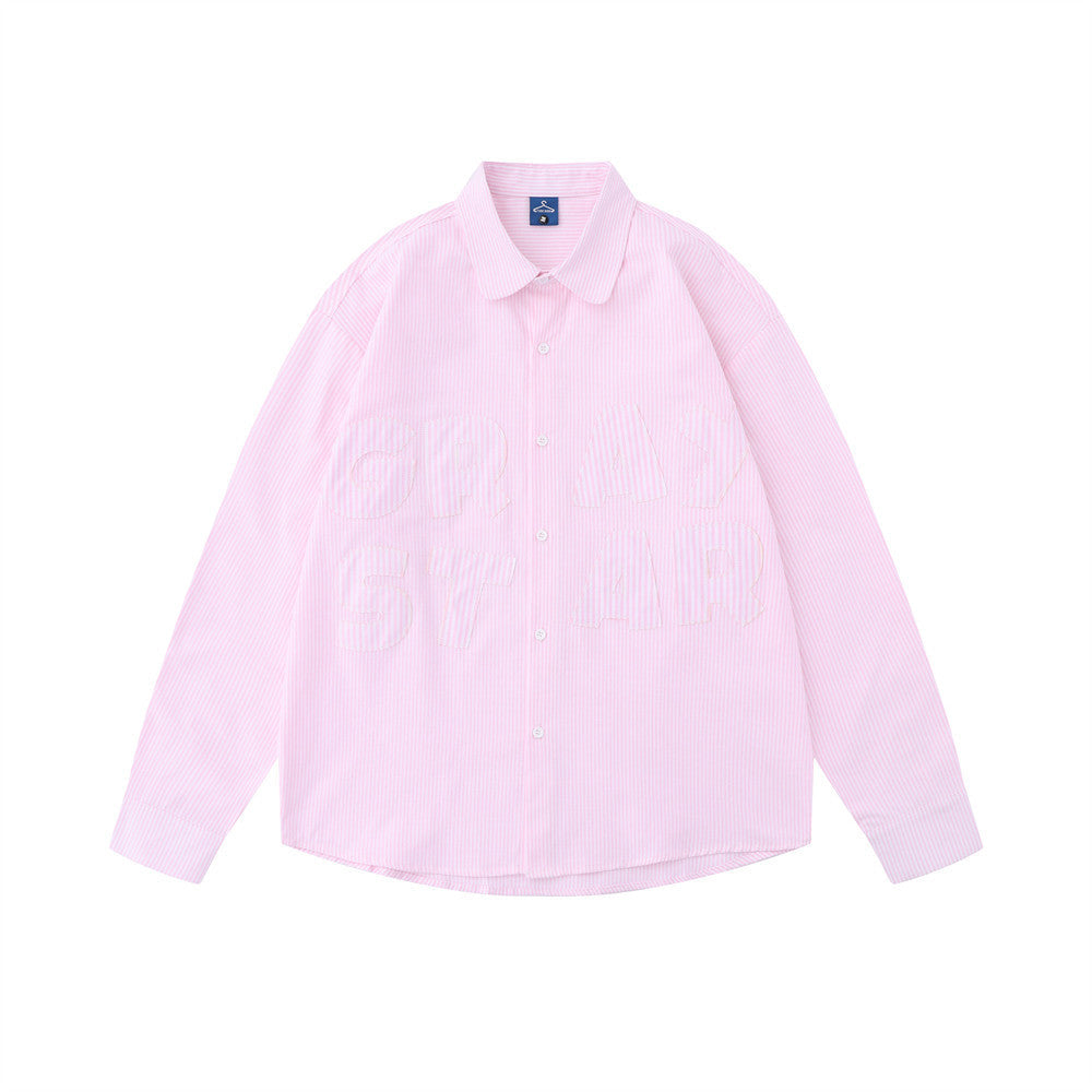 Vertical Striped Shirt Spring And Autumn Japanese Style Loose Casual Long Sleeves Lapel Men's Cardigan