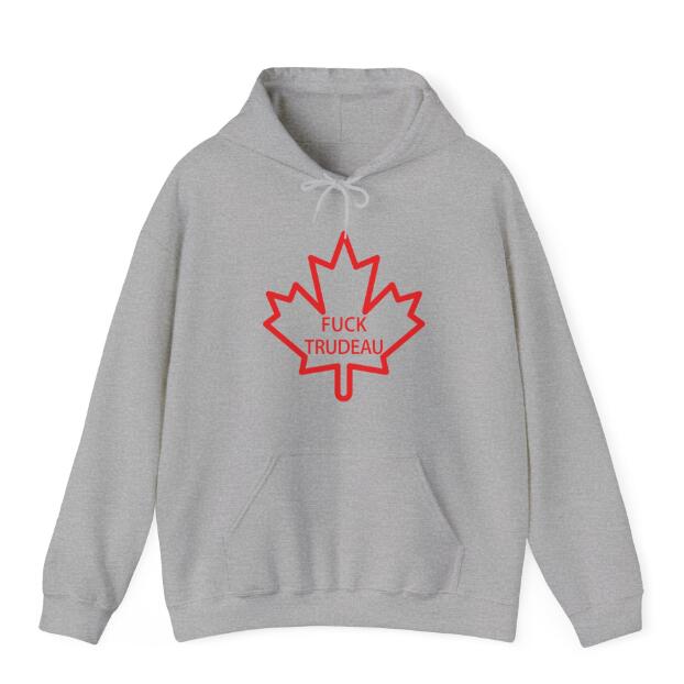 Felpa con cappuccio Valstrend con stampa "Fuck Trudeau" in stile europeo e americano, tessuto morbido e comodo.