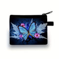 Portamonete femminile Valstrend con stampa farfalla, porta chiavi e carte, in poliestere lavabile, con zip e design casual.
