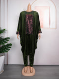 Completo donna Valstrend con pantaloni a sigaretta e top in flanella con paillettes, stile casual e alla moda.