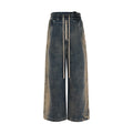 Jeans Valstrend a gamba larga dritti, lavati con sfumature gradient, stile hip hop e moda streetwear.