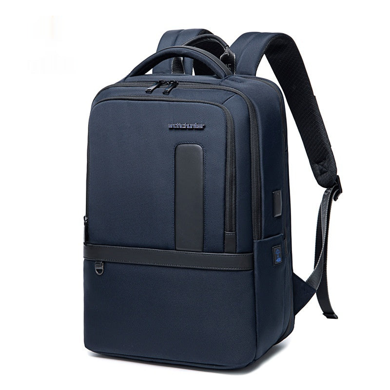 Zaino da lavoro uomo Valstrend, grande capacità, con scomparti per computer e accessori, in nero con dettagli resistenti.