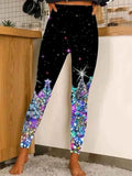 Women's Casual Tight High Waist Stretch 3D Digital Printing Leggings