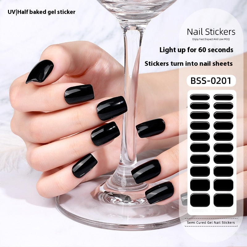 Pure Color Gel Nail Sticker Uv Phototherapy Semi-curing Nail Art Sticker
