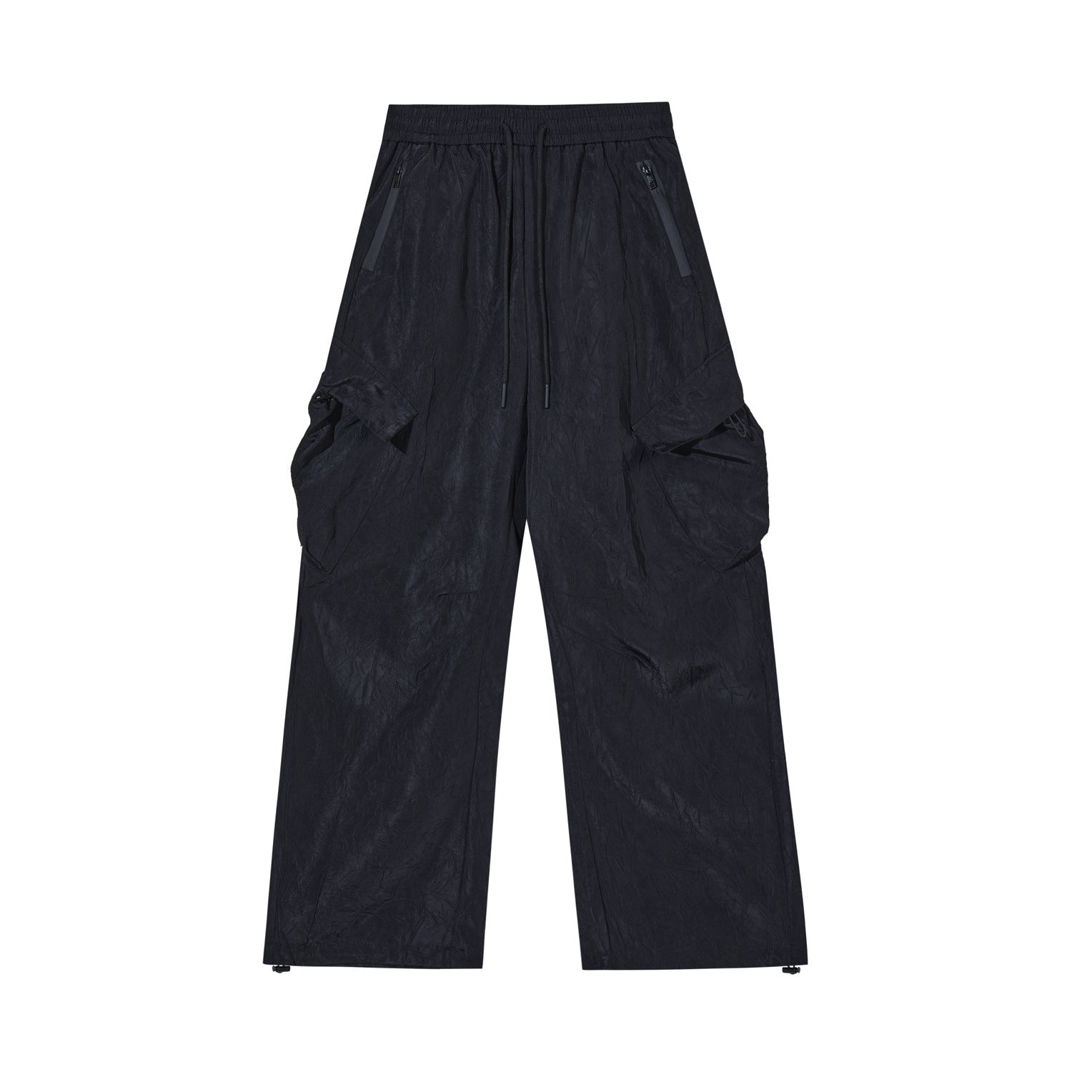 Pantaloni cargo casual con texture vintage stropicciata, pantaloni paracadutista Valstrend con stile rilassato e originale.