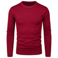 Men's Round Neck Sweater Solid Color Simple Free Size Long Sleeve Sweater