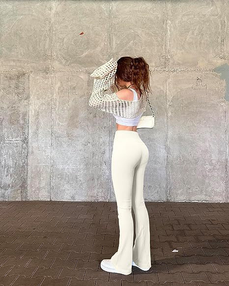 Pantaloni yoga casual da donna Valstrend con strisce, comodi e moderni, ideali per yoga e attività sportive.
