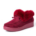 Scarpe da donna Valstrend in cotone con suola spessa, protezione dal freddo e design a metà altezza, stile comodo e elegante.