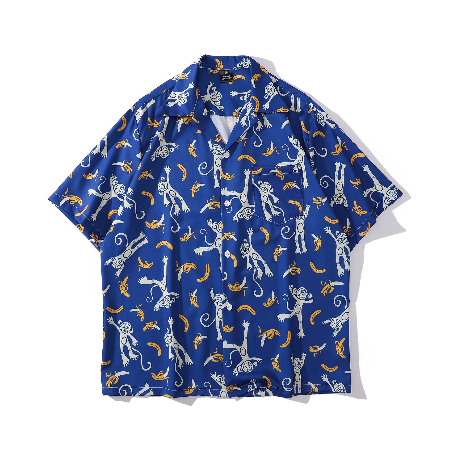 Cuban Collar New Vintage Casual Short Sleeve Printed Shirt Men And Women
