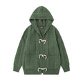 Cardigan con cappuccio Valstrend, maglione jacket con bottoni a campana Twist Horn, stile casual e comodo, vista frontale.
