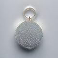 Elegant White Pearl Clutch for Women - Vintage Cheongsam Style, Perfect for Weddings, Parties & Banquets with Detachable Chain Strap