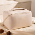Borsa porta cosmetici grande Valstrend a quadri, morbida e spaziosa, con cerniera e manico portatile, ideale per viaggi.