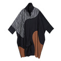 Vestito chemisier autunnale da donna Valstrend, a manica lunga, stile casual, in taglie comode con contrasto di colori.