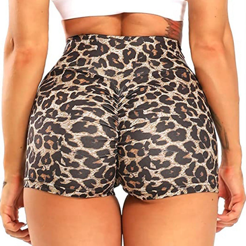 Pantaloni yoga slim fit Valstrend con stampa leopardata digitale, sollevati sui fianchi, ideali per corsa e allenamento.