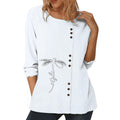 Maglietta lunga casual in cotone e lino per donna, stile loose, maniche lunghe, marca Valstrend.