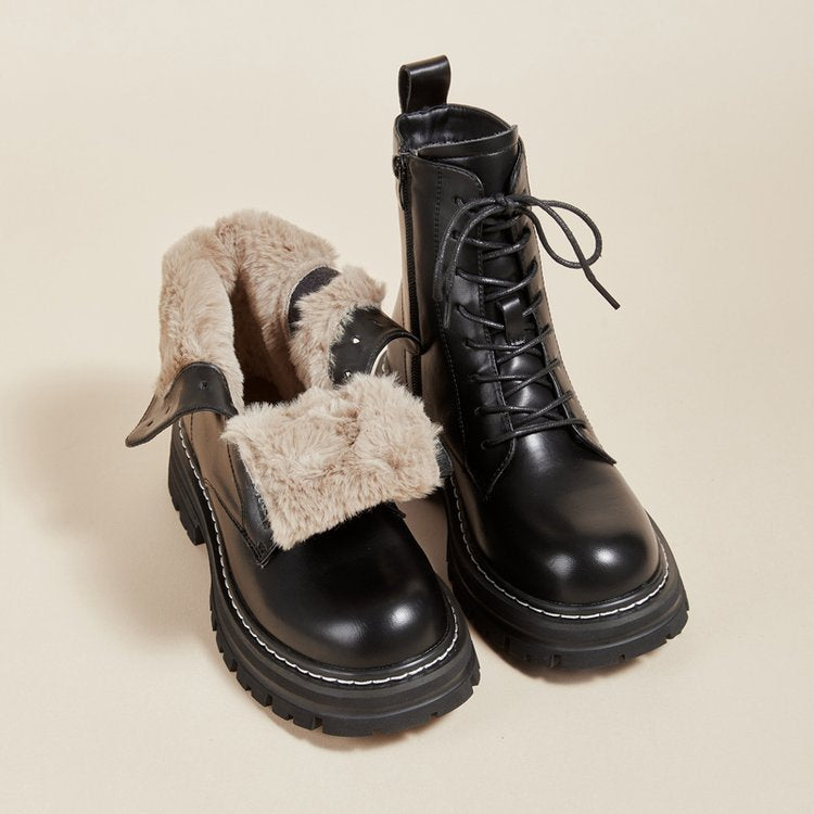 Stivaletti maschili stile retrò britannico Valstrend, piccoli, con piattaforma e dettaglio ankle, in pelle marrone.