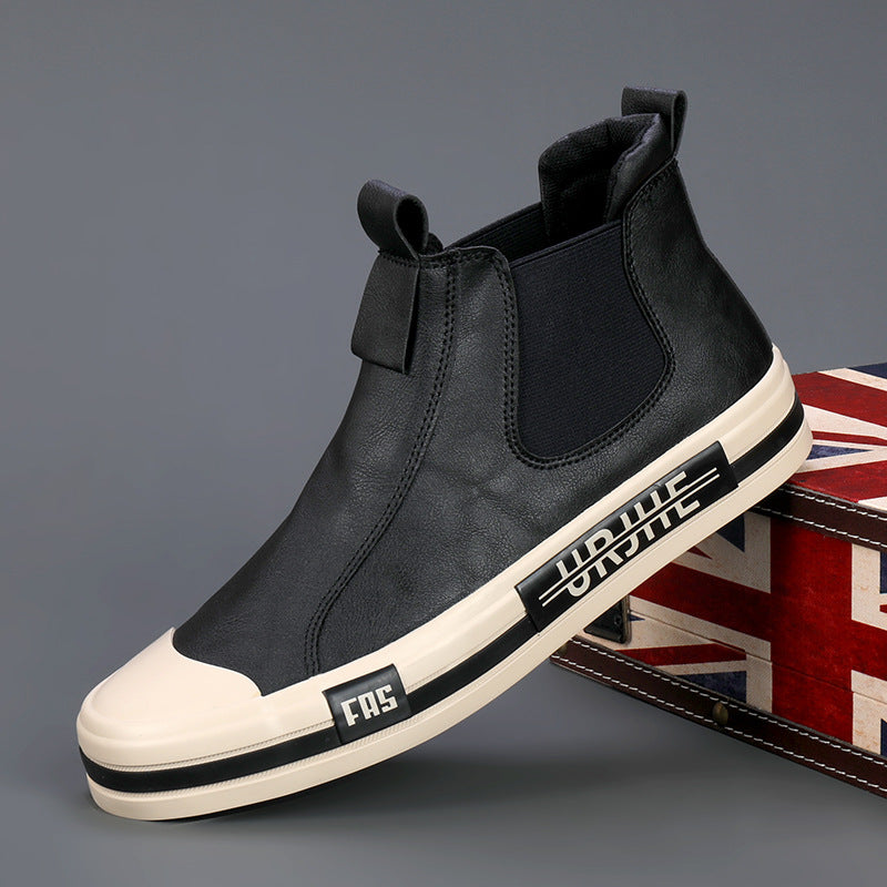 Scarpe da uomo Valstrend All-match Fashion High-top Board Shoe in stile casual con suola robusta e design alla moda.