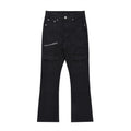Jeans donna Valstrend stile street American, leggermente svasati e in denim, con dettaglio di cuciture e tasche frontali.