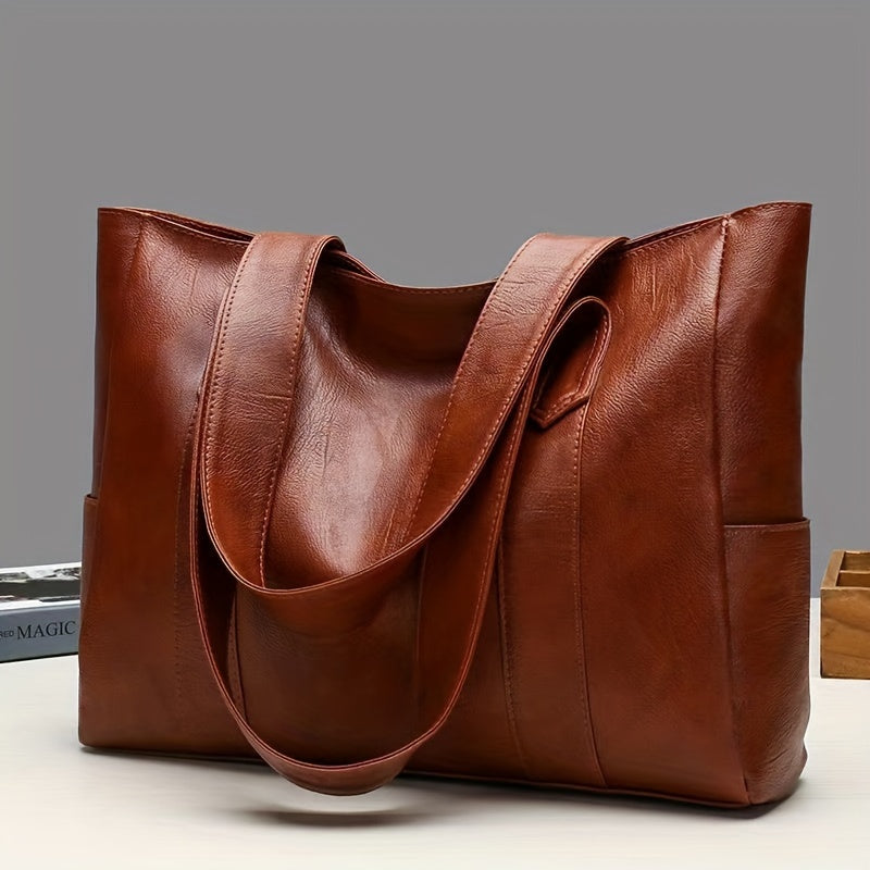 Borsa tote in ecopelle Valstrend con molte tasche, grande borsa da lavoro, scuola e viaggio, con manici robusti e spazio capiente