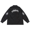 Dark Letter Printed Long-sleeved Shirt Men's Spring And Autumn Street Bright Line Loose Top