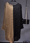 Vestito donna Valstrend con paillettes e maglia, stile alla moda, dettaglio del tessuto lucido e taglio elegante.