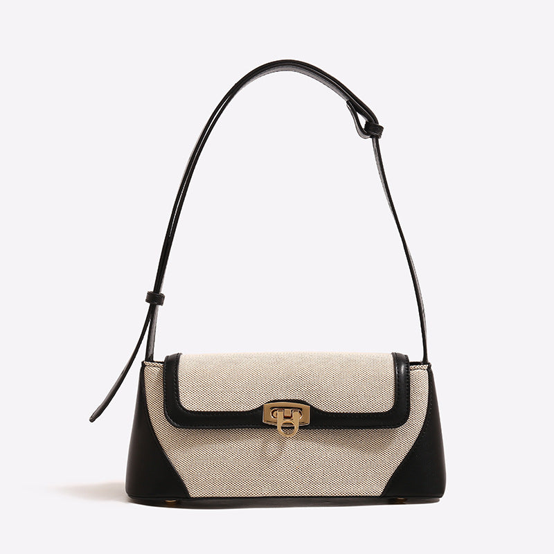 Borsa da donna Valstrend con spalla singola a contrasto, stile alla moda, ideale per abbigliamento casual e elegante.
