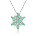 Ciondolo collana con fiocco di neve in opale, pendente Valstrend in argento con dettagli eleganti e luminosi.