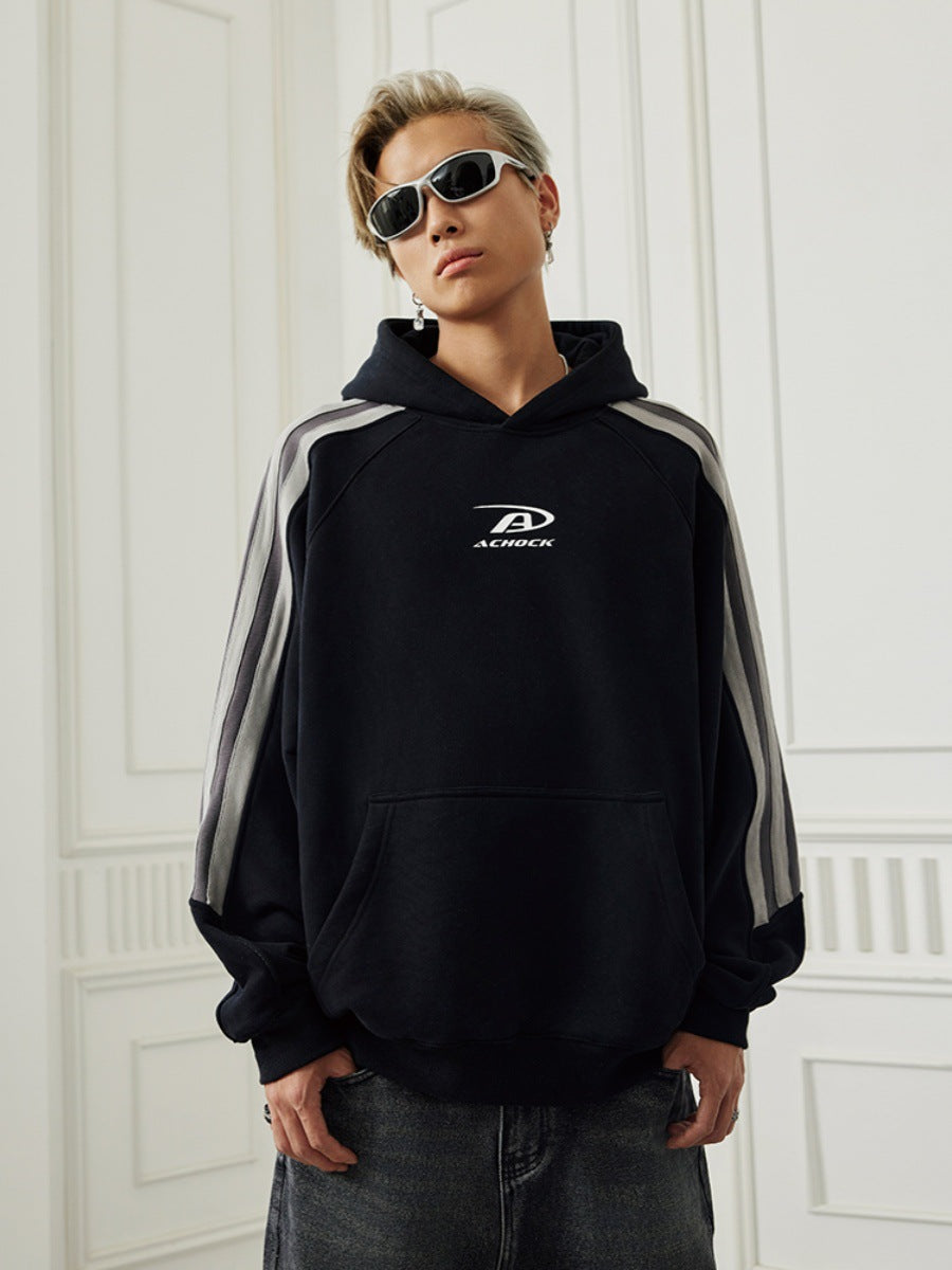Maglione con cappuccio Valstrend, invernale autunnale, con cuciture americane spesse, in tessuto caldo e morbido, stile casual.