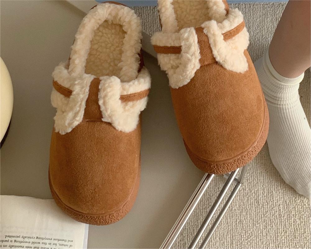 Scarpe da casa in stile retrò Valstrend, calde, comode e in pile di cotone, con suola morbida e interno morbido per il comfort domestico