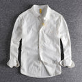 Camicia da uomo Valstrend in tessuto washed con maniche lunghe, texture retrò e stile vintage elegante.
