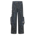 Men's American-style Street Fashion High Street Heavy Industry Heavy Shaped Denim Trousers