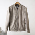 Giacca da uomo in suede autunnale di colore solido con colletto baseball casual, marca Valstrend shop.