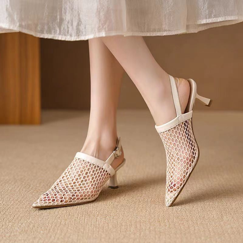 Tacchi alti moda donna Valstrend, scarpe con mesh eleganti e versatili, dettagli alla moda, ideali per occasioni speciali.