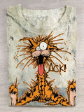 Cool Printed Street Fashion Animal Series Round Neck T-shirt