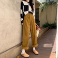 Pantaloni donna a zampa larga in velluto a costine a vita alta Valstrend, stile casual e slim fit, in tessuto morbido e confortevole
