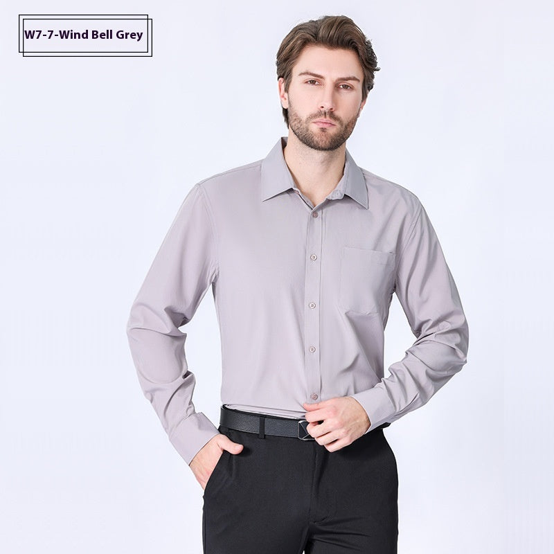 Camicia da uomo Valstrend professional minimalista, stretch, a maniche lunghe, senza stirare, ideale per lavoro elegante.