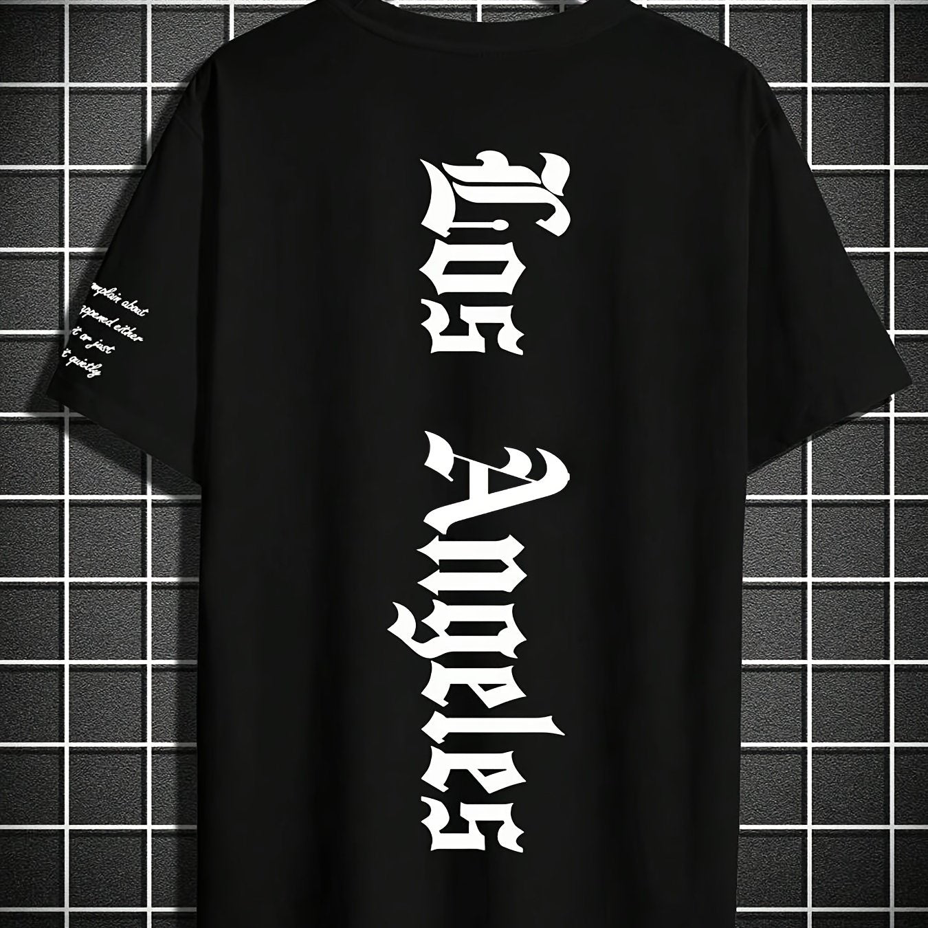 Men's Los Angeles Graphic Print T-shirt, Short Sleeve Crew Neck Tee, Men's Clothing For Summer Outdoor