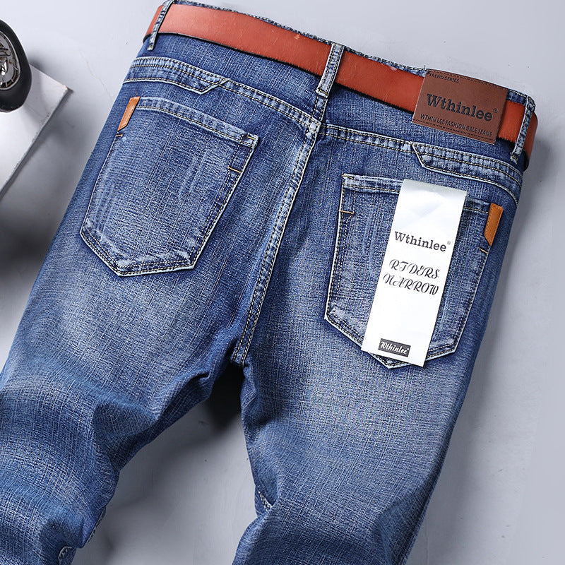 Pantaloni jeans da uomo Valstrend, stile dritto e larghi, con fodera in pile per inverno, tessuto spesso e confortevole