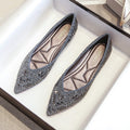 Scarpe da donna Valstrend con paillettes, suola piatta e dettagli di diamanti in cristallo, eleganti e glamour.